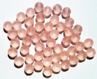 50 8mm Round Transparent Matte Rosaline Glass Beads